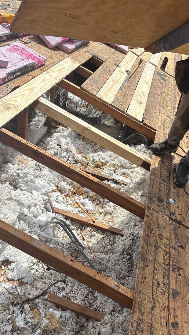 Tear-off complete — Stripped to the deck